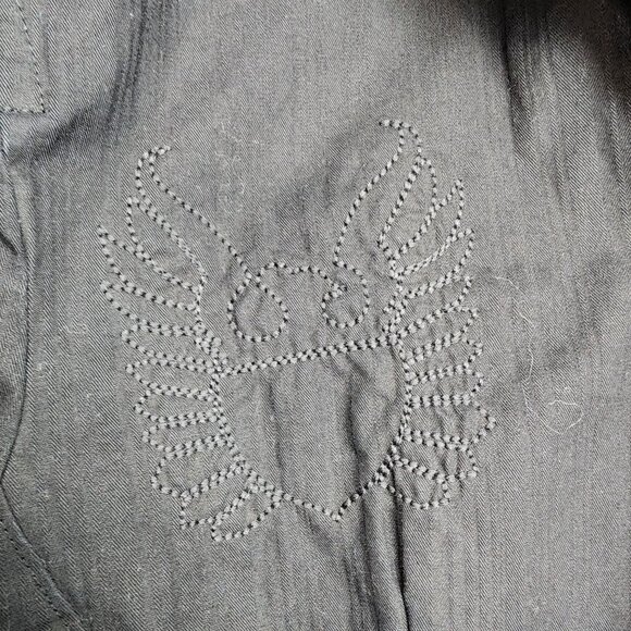 Mens Black G by Guess Blazer Jacket 2 Button Graphic Back 100% Cotton Size L - Picture 5 of 9